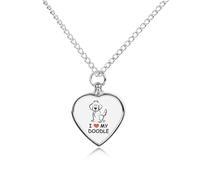 I Love My - Goldendoodle Custom Urn Necklace for Ashes Heart Keepsake Pendant Jewelry Memorial Cremation