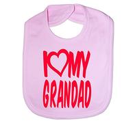 I Love My Grandad Boys Girls Baby Feeding Bib Gift One Size Pink