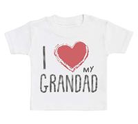 I Love My Grandad Red Heart Baby T-Shirt Baby Boy T-Shirt, Baby Girl T-Shirt - 2-3 Years White