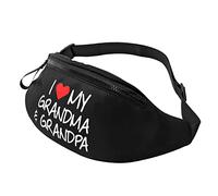 I Love My Grandpa and Grandma Waist Bag Men's and Women's Adjustable Travel Chest Pack Outdoor Running Waist Bag