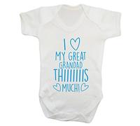 I Love My Great Grandad This Much! Baby Vest Bodysuit Babygrow Blue