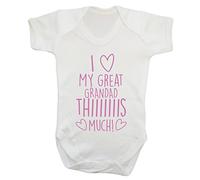 I Love My Great Grandad This Much! Baby Vest Bodysuit Babygrow Pink