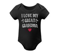 I Love My Great Grandma Baby Clothes Boy Girl Loves Me To Be Grandmas Bodysuits Girls Romper Black-style 3months
