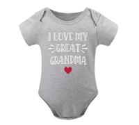 I Love My Great Grandma Baby Clothes Boy Girl Loves Me To Be Grandmas Bodysuits Girls Romper Gray-style 18months