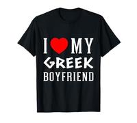 I Love My Gr oyfriend Red Heart Matching Greece Hellas T-Shirt