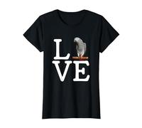 i Love My Grey Parrot, African Grey Parrot T-Shirt, Women, Black, X-Large