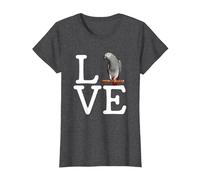 i Love My Grey Parrot, African Grey Parrot T-Shirt, Women, Dark Heather Grey, Large