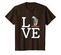 i Love My Grey Parrot, African Grey Parrot T-Shirt, Youth, Brown, 4T