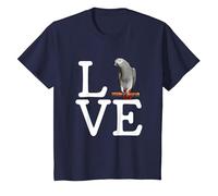 i Love My Grey Parrot, African Grey Parrot T-Shirt, Youth, Navy Blue, X-Small