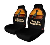 I Love My Greyhound Cute Car Seat Covers 2PCS