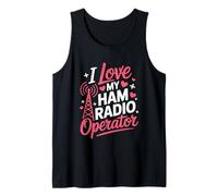 I Love My Ham Radio Operator Funny Pink Hearts Women Tank Top
