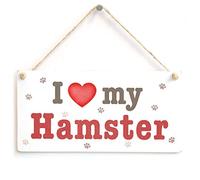 I Love My Hamster Sign, Pawprint Pet Decor
