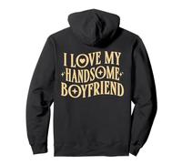 I Love My Handsome Boyfriend Valentine's Day ON BACK Pullover Hoodie