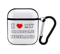 I Love My Handsome Husband Earbuds Case for Airpods 1 2 Accessories Hard Earphones Cover with Keychain