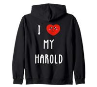 I Love My Harold Name Zip Hoodie