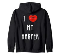 I Love My Harper Name Zip Hoodie