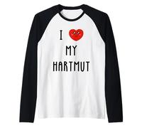 I Love My Hartmut Name Raglan Baseball Tee