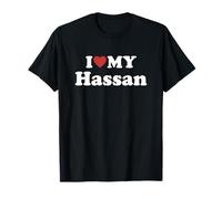 I Love My Hassan First Name Matching Couple Outfit T-Shirt