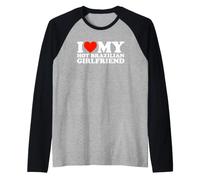 I Love My Hot Brazilian Girlfriend Raglan Baseball Tee
