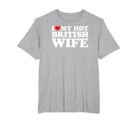 I Love My Hot British Wife T-Shirt, Men's Big and Tall, Heather Grey, 2X Tall