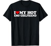 I Love My Hot Emo Girlfriend Shirt I Red Heart My Hot Emo Gf T-Shirt Size M