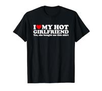I Love My Hot Girlfriend Yes She Bought Me This Value Graphic T-Shirt, Men, Black, L