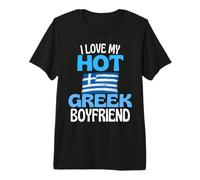 I Love My Hot Greek Boyfriend Funny Greece Premium T-Shirt