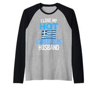 I Love My Hot Greek Husband Funny Greece Relationship Raglan Baseball Tee