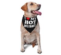 I Love My Hot Hubby Dog Bandanas Pet Scarf Triangle Bib Cats Adjustable Kerchief Accessories for Small Medium Large Puppy