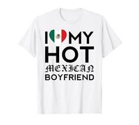 I Love My Hot Mexican Boyfriend Husband Funny Chicano Latino T-Shirt