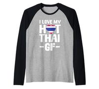 I Love My Hot Thai GF Thailand Girl Thai Girlfriend Raglan Baseball Tee