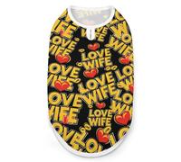 I Love My Hot Wife Cute Printed Dog Shirt Clothes Lightweight Sleeveless Pet Tank Top for Small Medium Large Pets