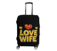 I Love My Hot Wife Funny Suitcases Cover Travel Accessories Washable Suitcase Protector Fits 19-32 Inch S