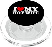 I Love My Hot Wife Heart Funny Romantic Couples Matching Set PopSockets PopGrip for MagSafe