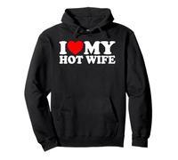 I Love My Hot Wife Heart Funny Romantic Couples Matching Set Pullover Hoodie