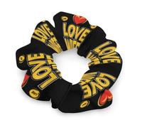I Love My Hot Wife Soft Satin Scrunchies Fashion Print Hair Ties Big Ponytail Holder Birthday Gift for Women