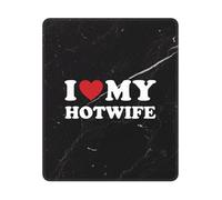 I Love My Hotwife Mouse Mat Non-Slip Rubber Base Mouse Pad Washable Mousemat For Studying Work Home 25X30Cm