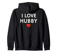 I Love My Hubby Heart Cute Romantic Zip Hoodie