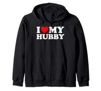 I Love My Hubby - Red Heart Zip Hoodie