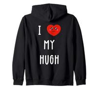 I Love My Hugh Name Funny Zip Hoodie