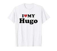 I Love My Hugo First Name Matching Couple Outfit T-Shirt