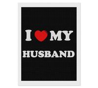 I Love My Husband Diamond 5D Painting Kits for Adult Beginners Round Full Drill DIY Wall Art Craft Decor Gift 12"x16"