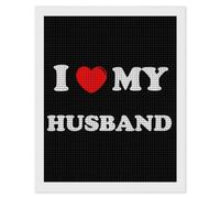 I Love My Husband Diamond 5D Painting Kits for Adult Beginners Square Full Drill DIY Wall Art Craft Decor Gift 16"x20"