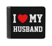 I Love My Husband Printed Bifold Wallet with Hidden Compartments Pocket Money and Credit Card Holder for Men Women