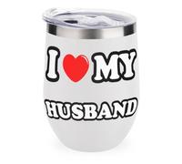 I Love My Husband Stylish Insulated Coffee Cups & Mugs with Lids 12 Oz Stainless Steel Travel Drinks Tumbler One Size