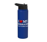 I Love My Husband Terms and Conditions Apply - Funny Slogan Stainless Steel Insulated Water Bottle