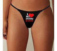 I Love My Husband Women's G-String Thong Stretch T-Back Underwear Panty Printed