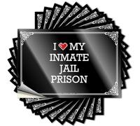 I Love My Inmate Jail Prison Van Fire - Funny Sticker Laptop Waterproof Decal(6X9CM)