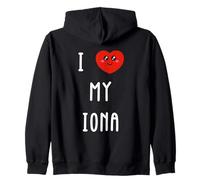 I Love My Iona Name Funny Zip Hoodie