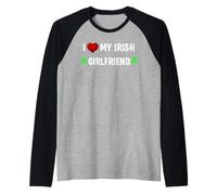 I Love My Irish Girlfriend St Patricks Day Family Shamrock Raglan Baseball Tee